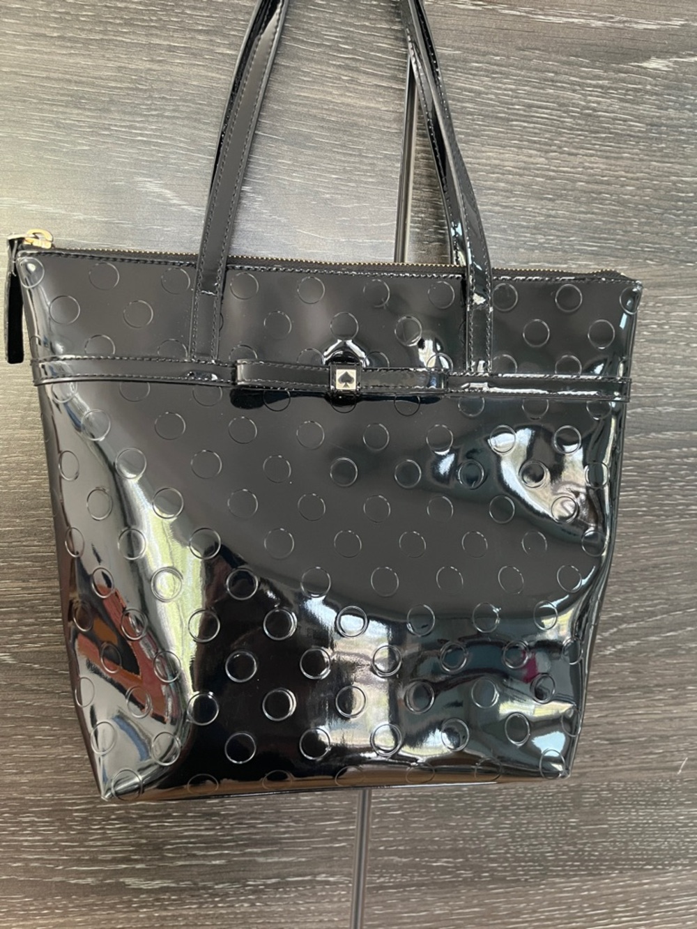 kate spade Black Patent Polka Dot Tote